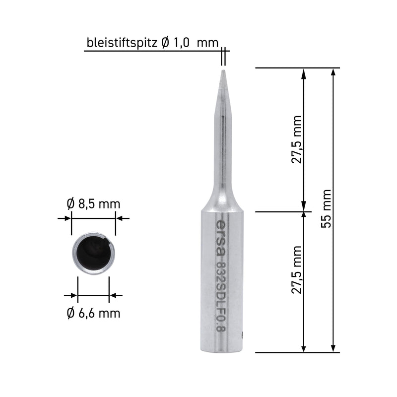 Ersa Ersadur Long-Life Soldering Tip, 7691500021 0,8 mm pencil tip