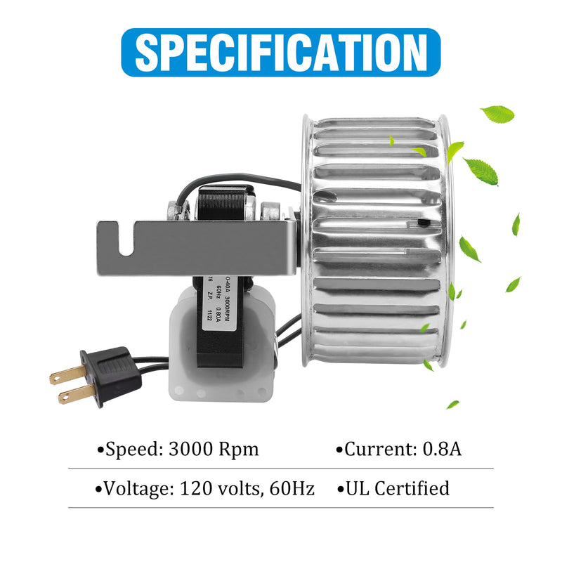 Upgrade 82229000 Bathroom Vent Fan Motor and Wheel Compatible with Nu-Tone Bro-an 9415 9415F 9415H 9415N 9425, Vent Bath Fan Motor Replace 82229000 S82229000 C-82230 68627000 K7895, CCW