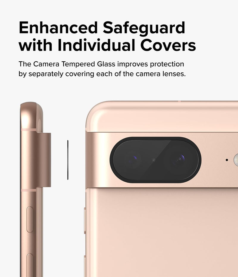 [Australia - AusPower] - Ringke Camera Glass [Multi-Layer Protection] Compatible with Google Pixel 8 Camera Lens Protector, Tempered Glass Cover - 3 Pack 