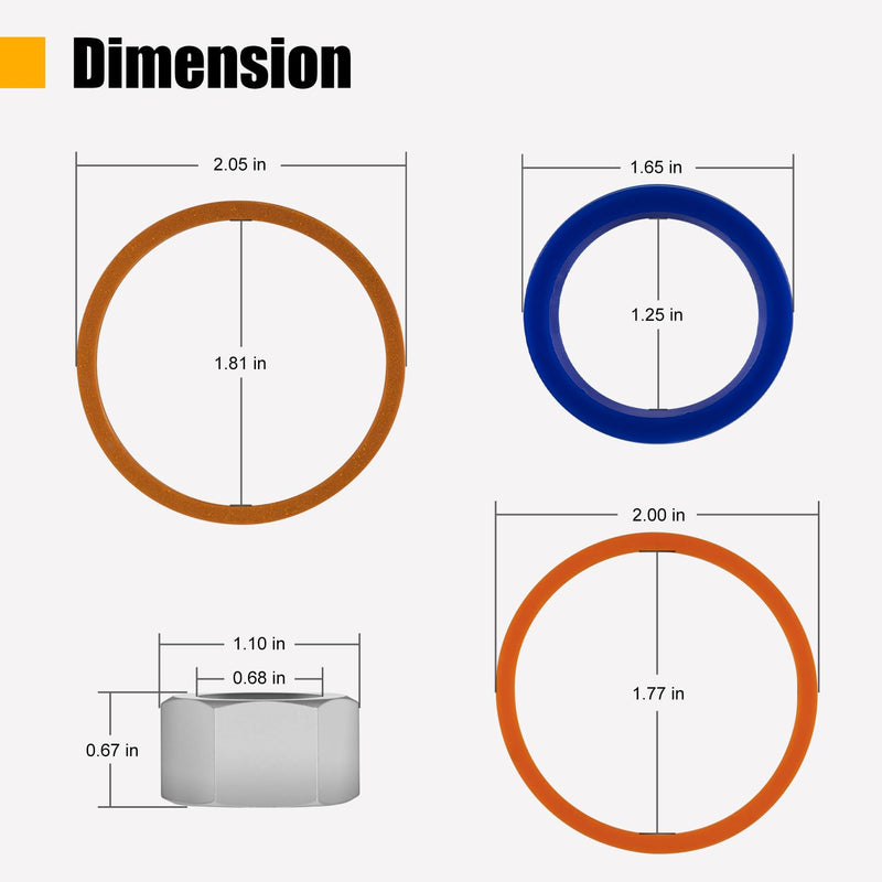 [Australia - AusPower] - Replacement Skid Steer Lift Hydraulic Cylinder Seal Kit Fit for Bobcat 444 500 610 642 643 742 743 753 & More Replaces OEM 6803329, 7137769 