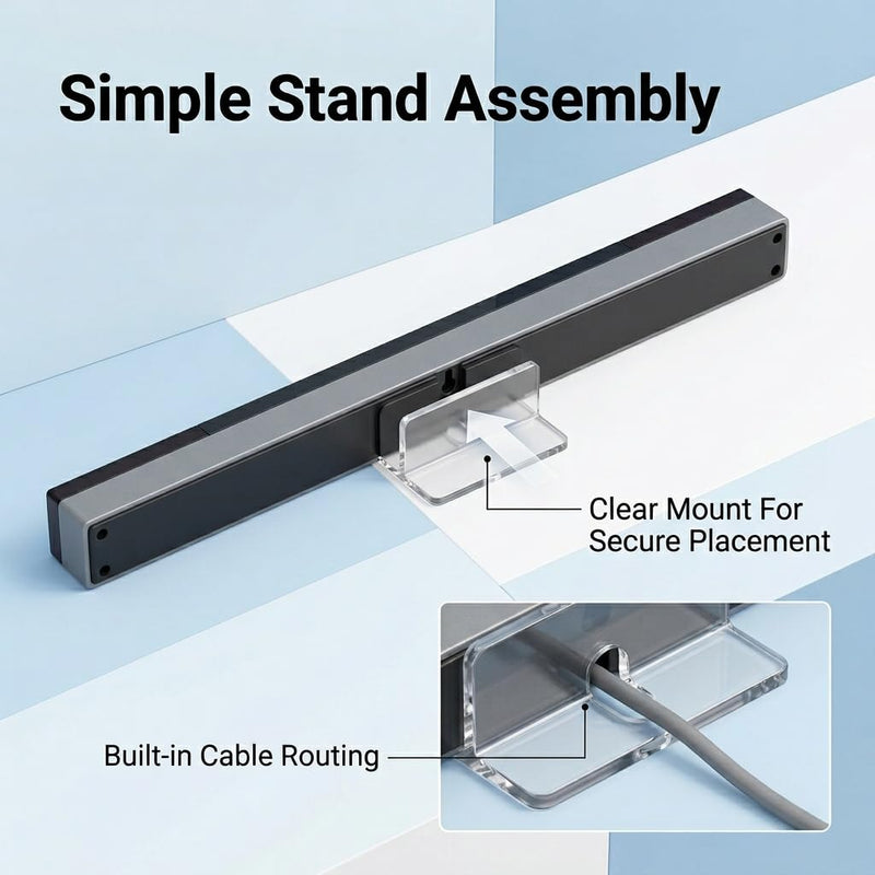 USB Sensor Strip Silver Wired Replacement Stand Plug & Play | Compatible with Dolphin emulator, precise gaming experience, accessory console, non-slip stable stand, robust and durable