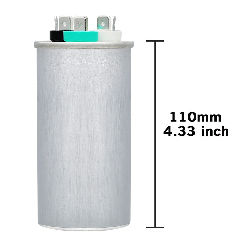 VEXUNGA 80/5 uF 80+5 MFD 370VAC or 440VAC Dual Run Start Round A/C Capacitor CBB65 CBB65B Air Conditioner Capacitors for AC Unit Fan Motor Start or Heat Pump or Condenser Straight Cool [V03] 80+5 uF Round
