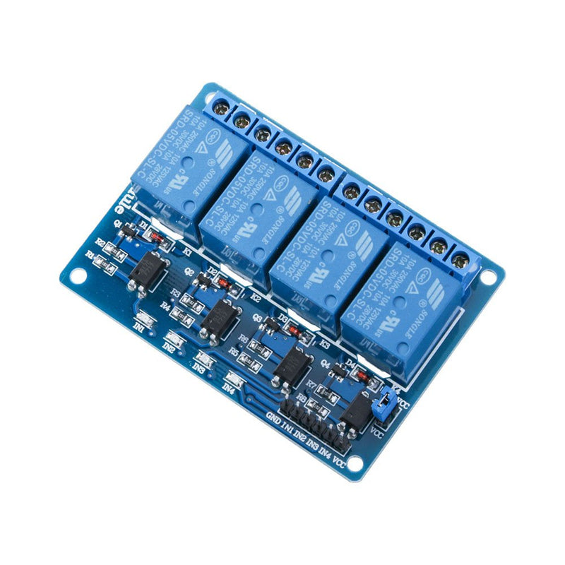 [Australia - AusPower] - ELEGOO 4 Channel DC 5V Relay Module with Optocoupler Compatible with Arduino UNO R3 MEGA 2560 DSP ARM PIC AVR STM32 
