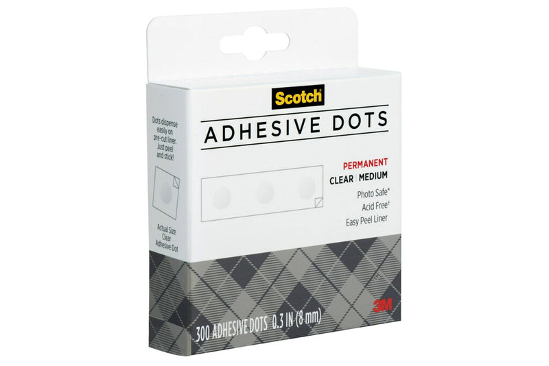 [Australia - AusPower] - Scotch Adhesive Dots, Medium, 300 Dots/Pack, Easy Dispensing, Permanent, Photo-Safe (010-300M) 300 Count (Pack of 1) 