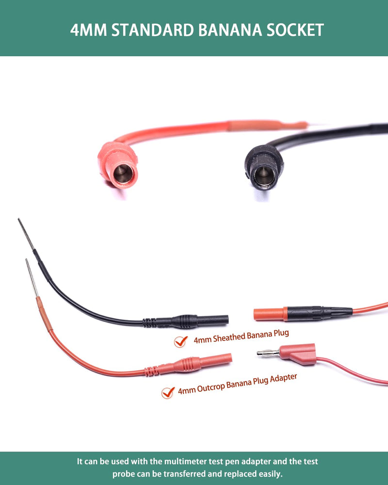 [Australia - AusPower] - 2 PCS Silicon Flexible Spoon Back Probes, Back Probe Pins Automotive Compatible with 4mm Banana Plug Test Leads 