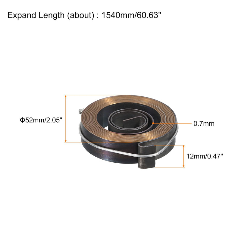 [Australia - AusPower] - uxcell Drill Press Spring Drill Press Quill Feed Return Coil Spring Assembly Spring Steel Chemical Blackening Finish 1540mm Expand Long 52 x 12 x 0.7mm 3 Pcs 