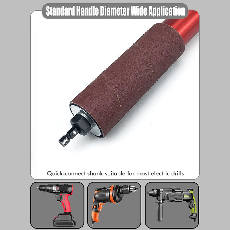 Spindle Sander Adapter, Hand Rubber Grinding Drum, 1.5 Inch Mandrel, Drill Grinding Mandrel Kit, Aluminum Alloy Spindle Sander Sleeves for Wood and Metal