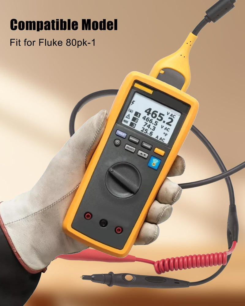 [Australia - AusPower] - 80PK-1 Temperature Bead Probe K-Type Fit for Fluke Multimeter, -40 to 260°CTemperature Range with Connector 1-Meter Long 