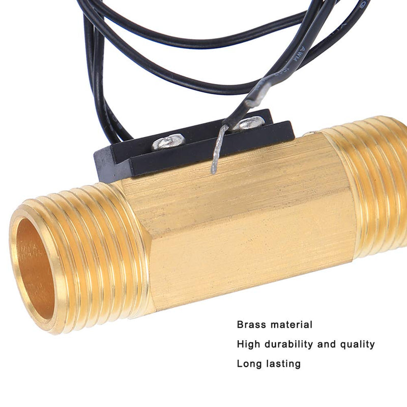 [Australia - AusPower] - YWBL-WH Water Hall Effect Sensor Switch with 1/2-inch Interface Electromagnetic Flowmeter Brass Industrial Accessory, Valve 
