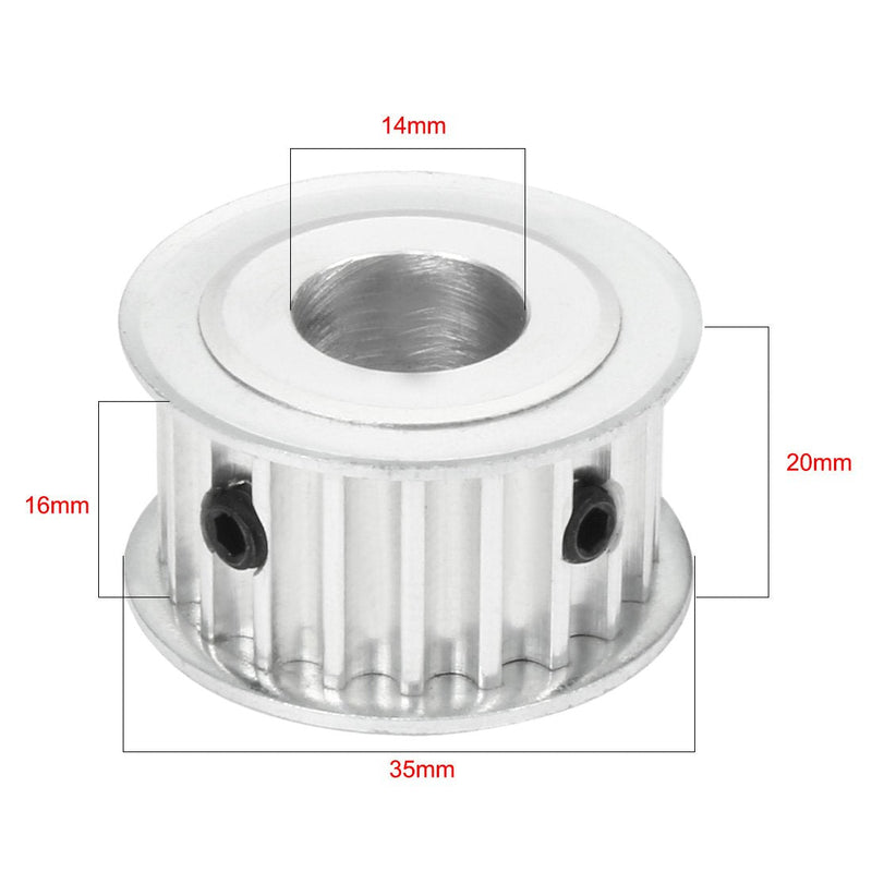 [Australia - AusPower] - uxcell Aluminum 20 Teeth 14mm Bore 5mm Pitch Timing Belt Pulley for 15mm Belt 
