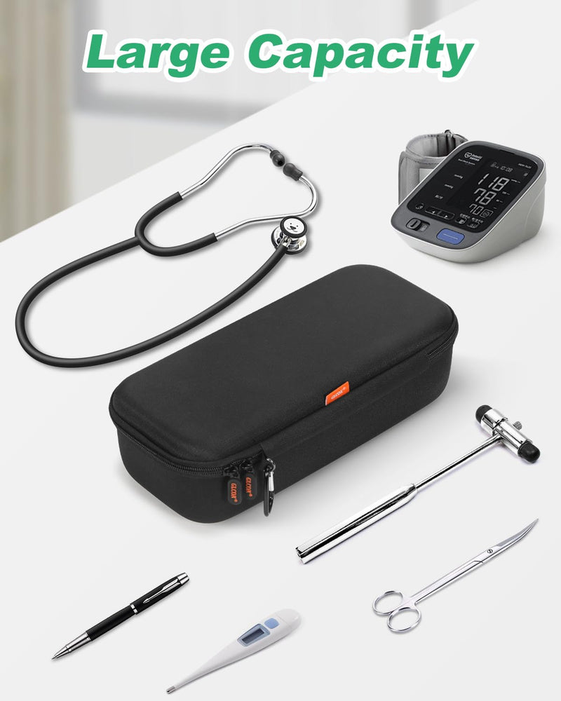 [Australia - AusPower] - Large Carrying Case for Stethoscopes, Medical Accessories, Doctors, Nurses - Black + Light-Pink 