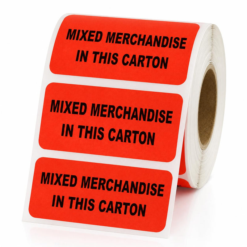 Mixed Merchandise in This Carton Inventory Labels 2" x 1"