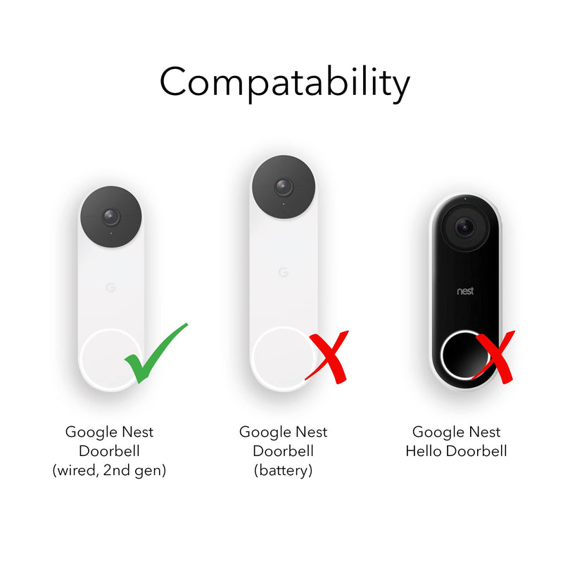 [Australia - AusPower] - Wasserstein Horizontal Adjustable Mount for Google Nest Doorbell (Wired, 2nd Gen) 