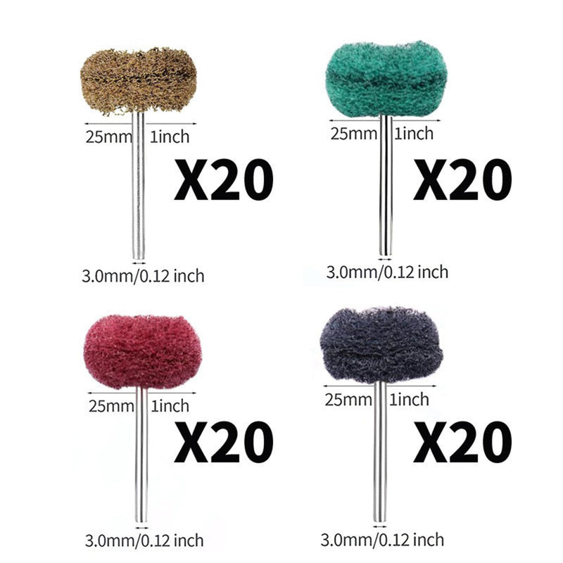 [Australia - AusPower] - 80pcs 25mm Sanding Disc Polishing Sanding Disc for Dremel - Metal Grinding Attachment with 3mm Handle Rotary Tool 