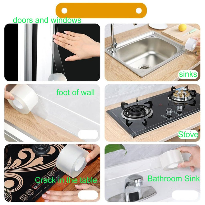 Transparent Tape Easy to Clean, 2 inches Wide by 66 inches Long, Made of polyethylene + Gauze, Easy to Clean Without Adhesive Residue Ultra-Thick Tape