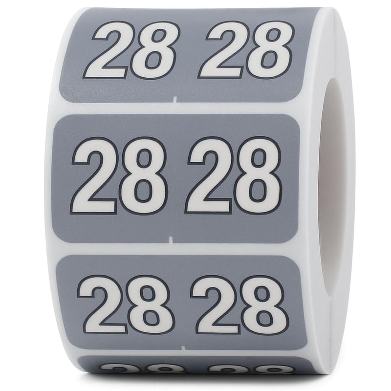 Barkley Compatible Filing Medical Healthcare Labels – Gray 1 x 1.5 Inch Adhesive Stickers, Year 2028, 500 Total Labels Per Roll for Medical Records, Charts, and Office Filing – Made in the USA