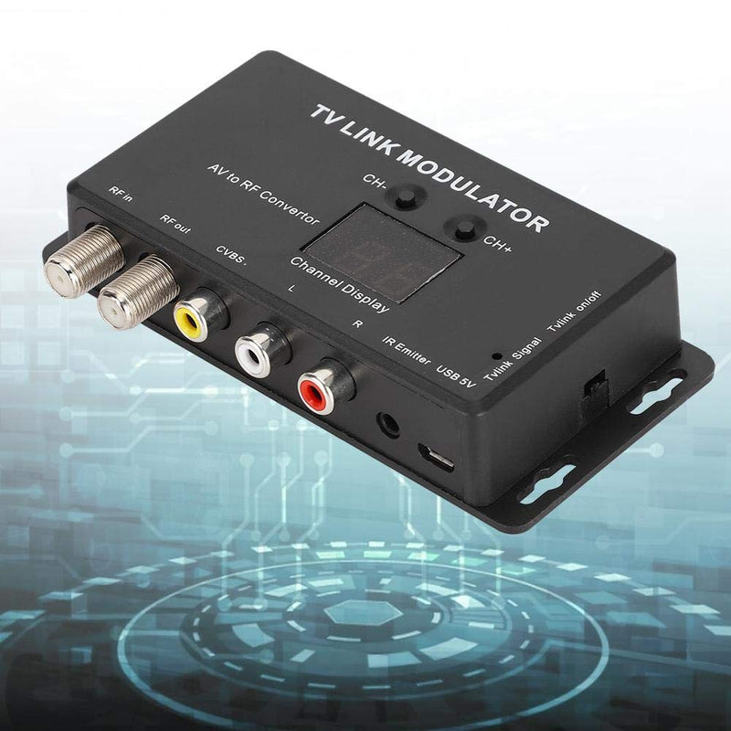 Professional TM70 UHF Modulator TV Link Modulator AV HF Converter IR Extender Adapter with USB Cable Receiving Cable for PC Laptop TV STB VHS VCR Camera DVD