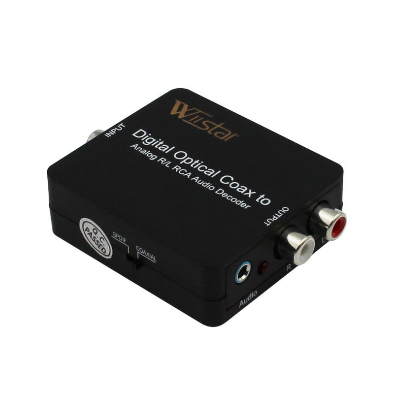 [Australia - AusPower] - Fiber Optical Decoder Support AC3/DTS/Toslink Coaxial Digital to Analog Audio L/R Decoder 3.5mm Earphone 
