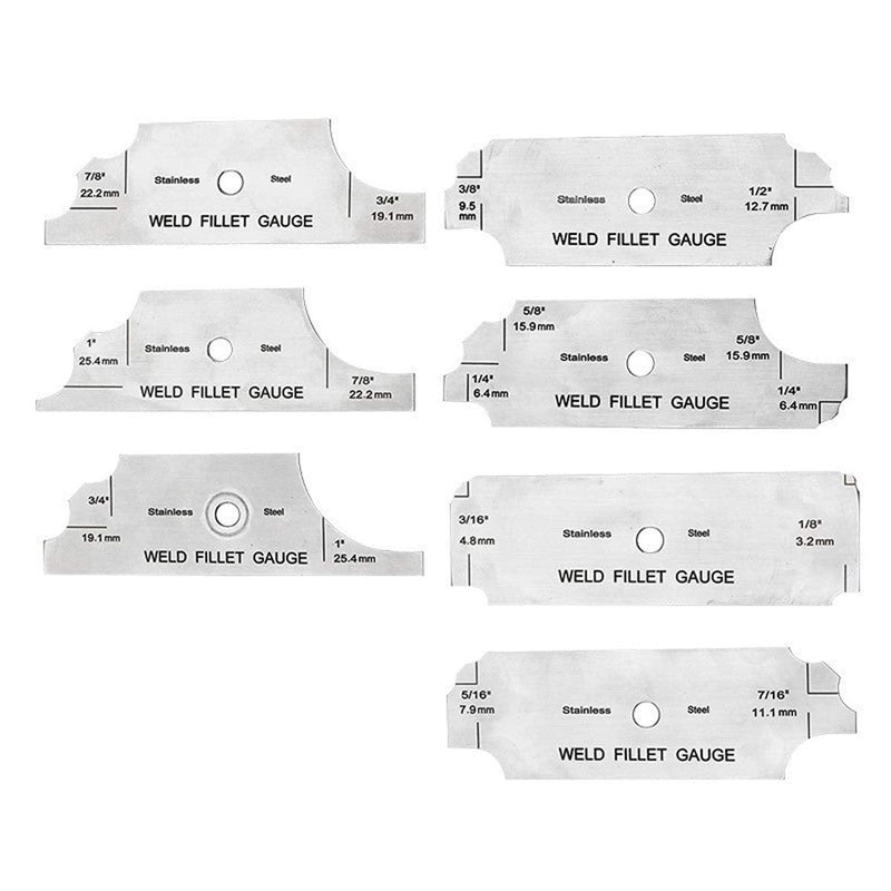 [Australia - AusPower] - V-WAC Gage Biting Edge Stainless Steel Welding Gauge Single Weld Gage Weld with 7 Piece Fillet Weld Gauge Gage SetCompatible with Welder Inspection V-WAC Gage+ MG-11 Gage 