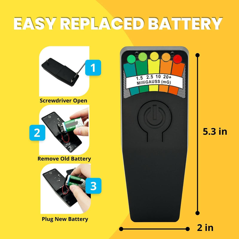 [Australia - AusPower] - 4 Pack Black EMF Meter Ghost Hunting Magnetic Field Detector Spirit Box Paranormal Equipment Tester 