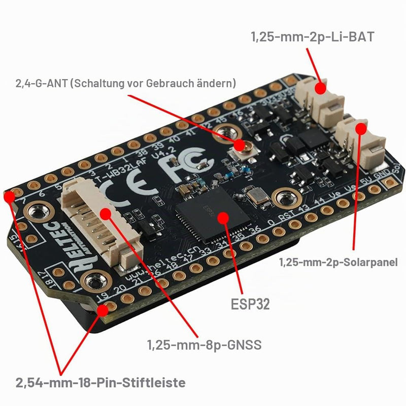 DIYmalls 868MHz LoRa 32 V4 ESP32 Development Board + 5dBi LoRa Antenna 868 MHz for Meshtastic LoraWan Gateway, Compatible with Heltec LoRa32 V3