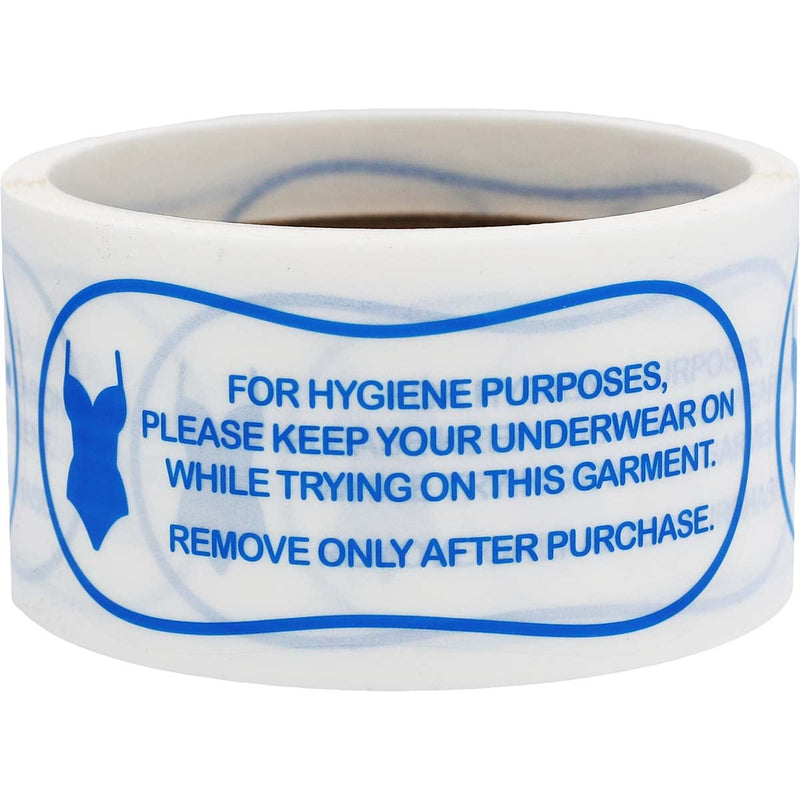 Swimwear/Lingerie Hygiene Labels, 1.735 x 4 Inches, 100 Total Adhesive Labels per Roll