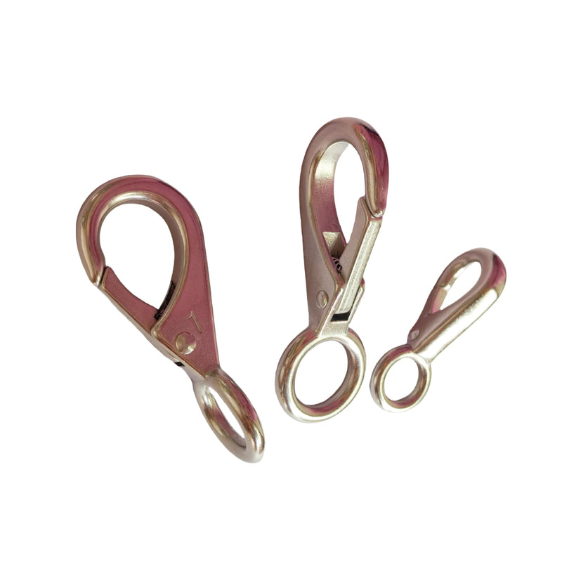 [Australia - AusPower] - Round Eye Quick Snap, Stainless Steel 316 Spring Loaded Fixed Eye Hook Marine Spreader Fitting (4, 0# L=56mm) 4 