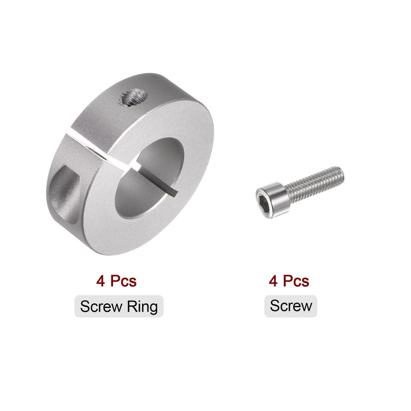 [Australia - AusPower] - 4pcs Shaft Collar 20mm Bore Aluminum Alloy Set Screw Split Clamp-On Collars, 40mm OD, 12mm Width, for Wheel Barrow Axle, Gearbox Assemblies, Machine Tools, Industry, Anodization 