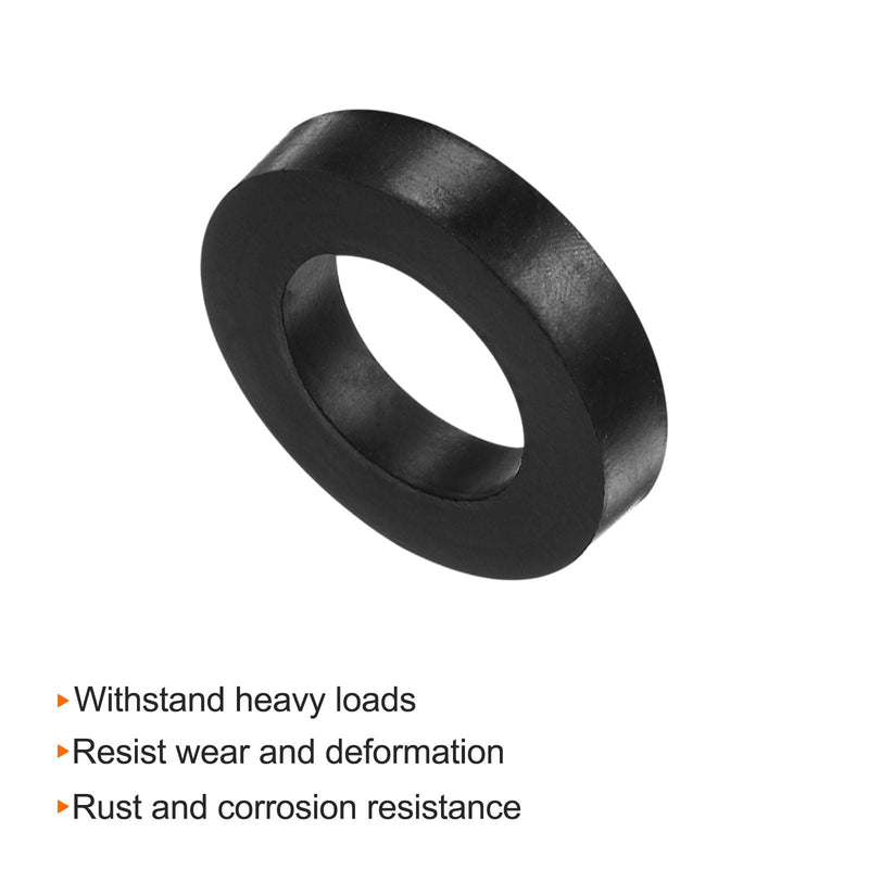 [Australia - AusPower] - HARFINGTON 8pcs Rubber Spacer 2 Inch OD 1 Inch ID 0.4 Inch Thick Neoprene Round Anti Vibration Isolation Pads Isolator Rubber Washers Bushings for Home Cars Boat Accessories, Black 26mm x 50mm x 10mm 