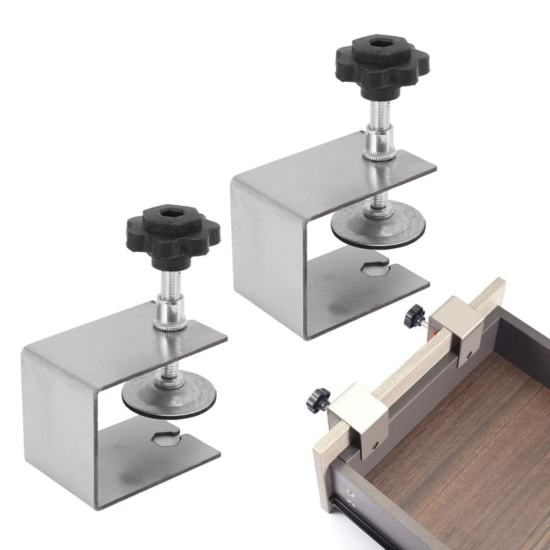 [Australia - AusPower] - Drawer Front Mounting Bracket, 2 Pieces Drawer Front Installation Mounting Brackets, Adjustment, Drawer Front Mounting Brackets for Woodworking, Angle Clamps 