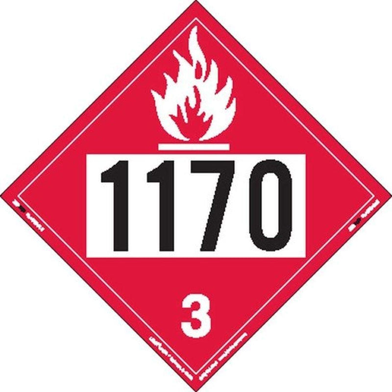 Labelmaster ZT2-1170 UN 1170 Flammable Liquid Hazmat Placard, Tagboard (Pack of 25)