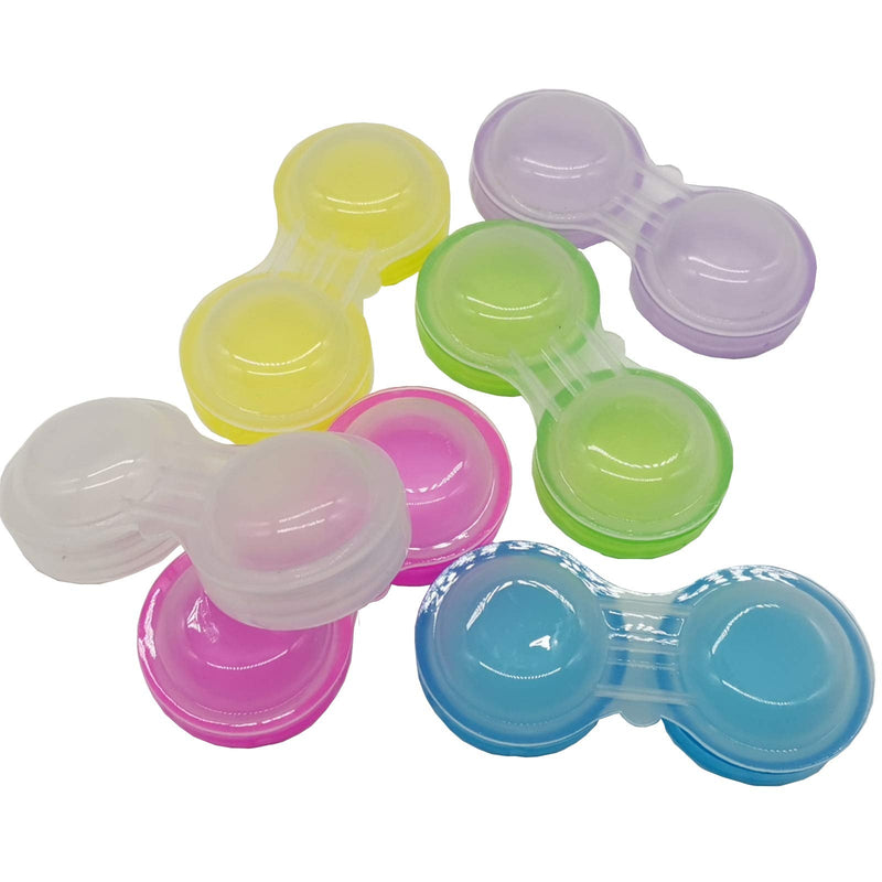 [Australia - AusPower] - 60PCS Contact Lens Cases Contact Lens Holder Box Left/Right Eyes Contact Lens Container, 6 Colors 