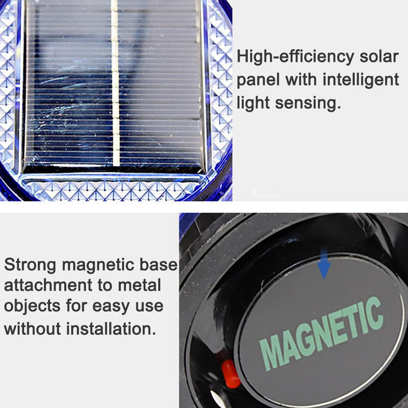 [Australia - AusPower] - Aolyty Solar Strobe Warning Light with Strong Magnetic Base LED Warning Lamp Super Bright Solar Safety Flashing Light Waterproof for Construction, Traffic, Factory, Crane Tower, Dock (Blue) Blue 
