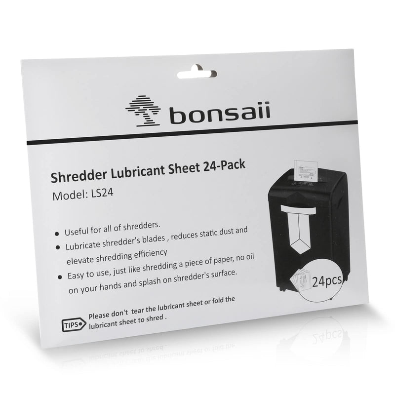 [Australia - AusPower] - Bonsaii Paper Shredder Lubricant Sheets, 24-Pack (8.4 x 5.9 inch/Piece) 24 PACK 
