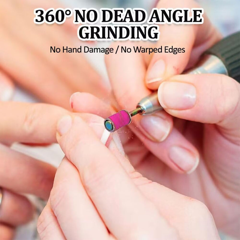 120 Stück Schleifhülsen Nagelfräser, 4 Farben farbcodierte Schleifkappen, universelle Aufsätze für elektrische Nagelfeile Nail Drill, Schleifbänder für Maniküre Pediküre Gelnägel Naturnägel