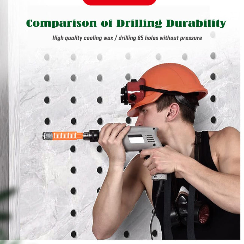 10 PCS Orange Dry Diamond Drill Bits Set, Hex Shank Diamond Hole Saw Kit with Storage Bottle, for Granite Marble Tile Ceramic Stone Glass Hard Materials (Not for Wood) with Size 3/16'' to 1/2''