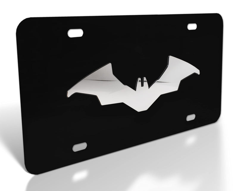 Elektroplate Officially Licensed DC Comics The Batman Movie Black All-Metal Decorative Front Plate with 3D Chrome Bat Emblem | Weatherproof Automotive Accessory for Cars, SUVs, Trucks (12" x 6")