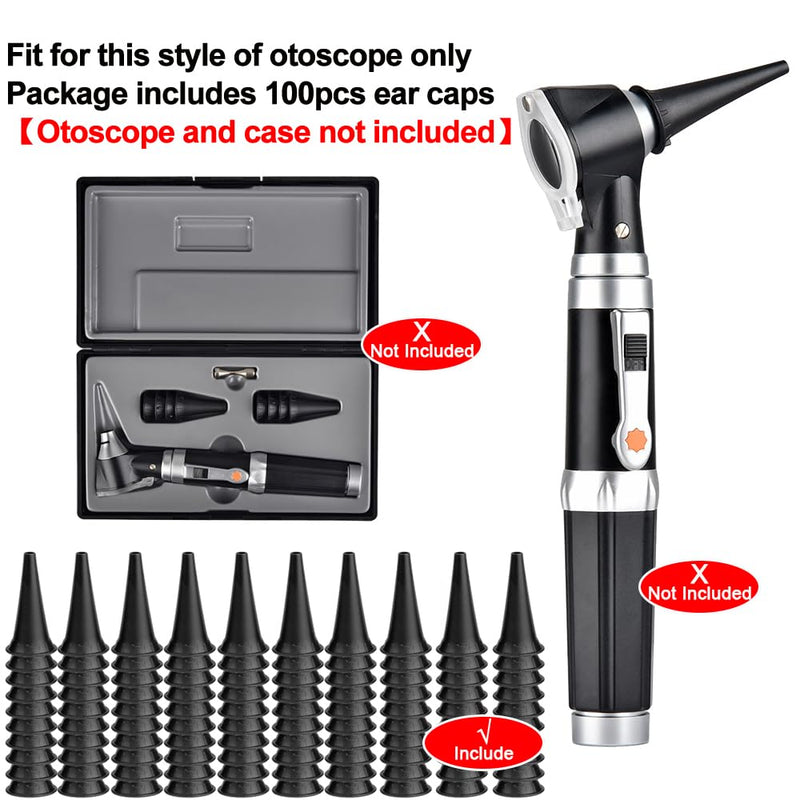 Jiusion Original 100 Pack 4 mm Otoscope Speculum Tips for Jiusion 3X Otoscope or Same Style Otoscope, Disposabe Speculum Otoscope Caps Accessories 100 Pieces in Total | Disposable Speculum Otoscope Caps Accessories Pack of 100 ABS Plastic for Jiusion a...