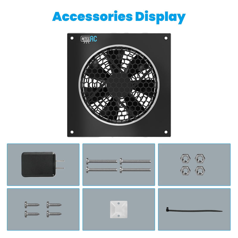 [Australia - AusPower] - High Performance Cooling Fan 4 inch, Computer Case Fans Low Noise with Speed Control, for Home Theater AV Cabinets, Aircraft S4 Cabinets Fan, Black 