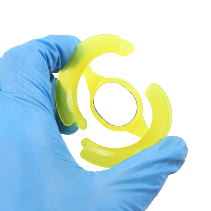 [Australia - AusPower] - Dental Cheek Retractor Mouth Opener M Shape Autoclavable with Mirror for Teeth Whitening Mouthpiece Dentist Tools(10Pcs Yellow) 