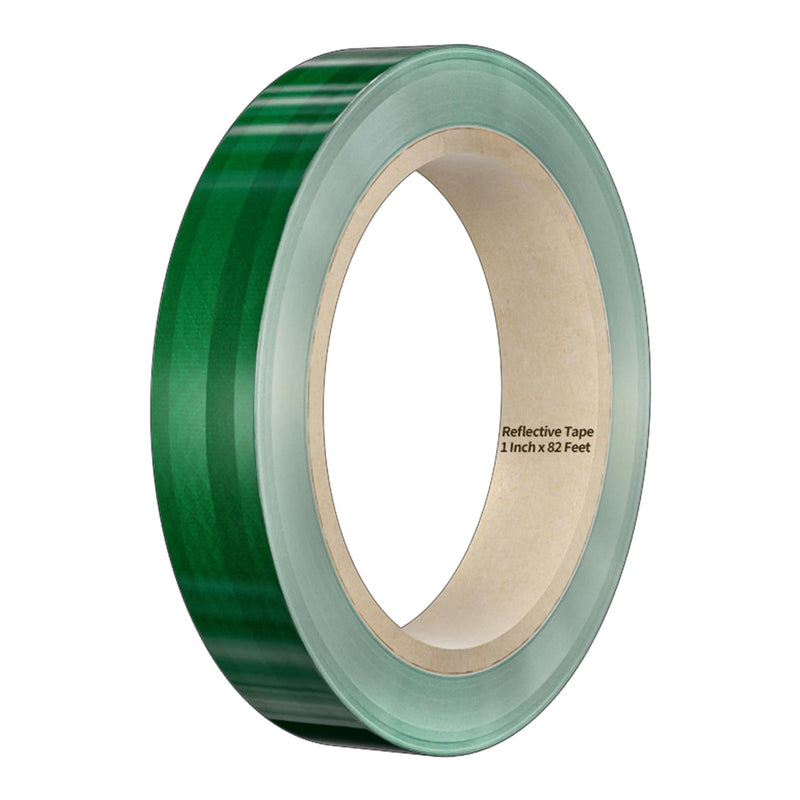 Green Reflective Tape, 1 Inch x 82 Feet - High Intensity - Safety Tape Waterproof Conspicuity for Trailer Reflector Trucks Bikes Baby Strollers Helmets Green