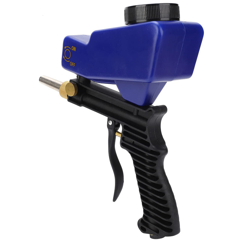 [Australia - AusPower] - Handheld Sandblaster, 70-150 PSI 6000RPM Portable Gravity Feed Sandblaster Gun Air Sandblasting Machine Sandblasting Machine Sandblasting Gun Tool Kit with Air Pipe Plug Blue 