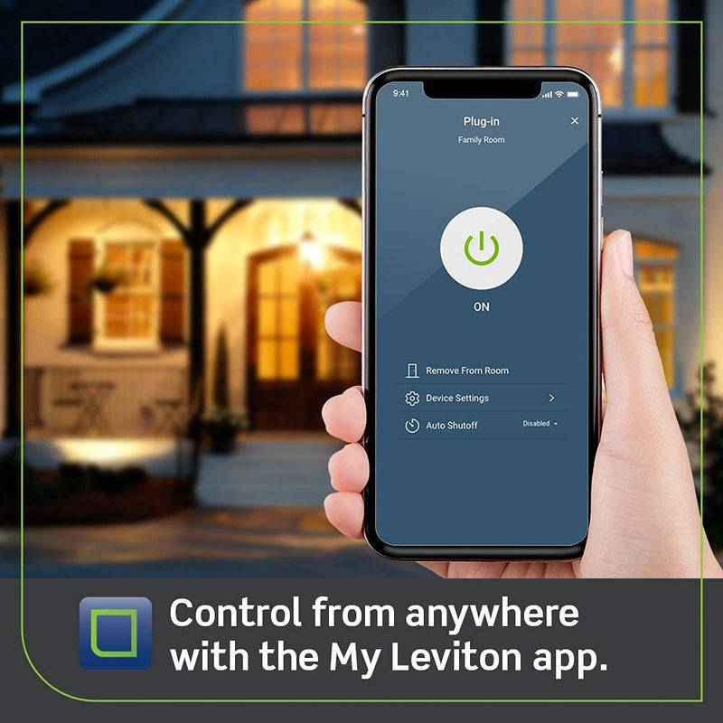 [Australia - AusPower] - Leviton Decora Smart Plug, Wi-Fi 2nd Gen, Works with Matter, My Leviton, Alexa, Google Assistant, Apple Home/Siri & Wire-Free Anywhere Companions for Switched Outlet, D215P-1RW, White Plug-in Switch 