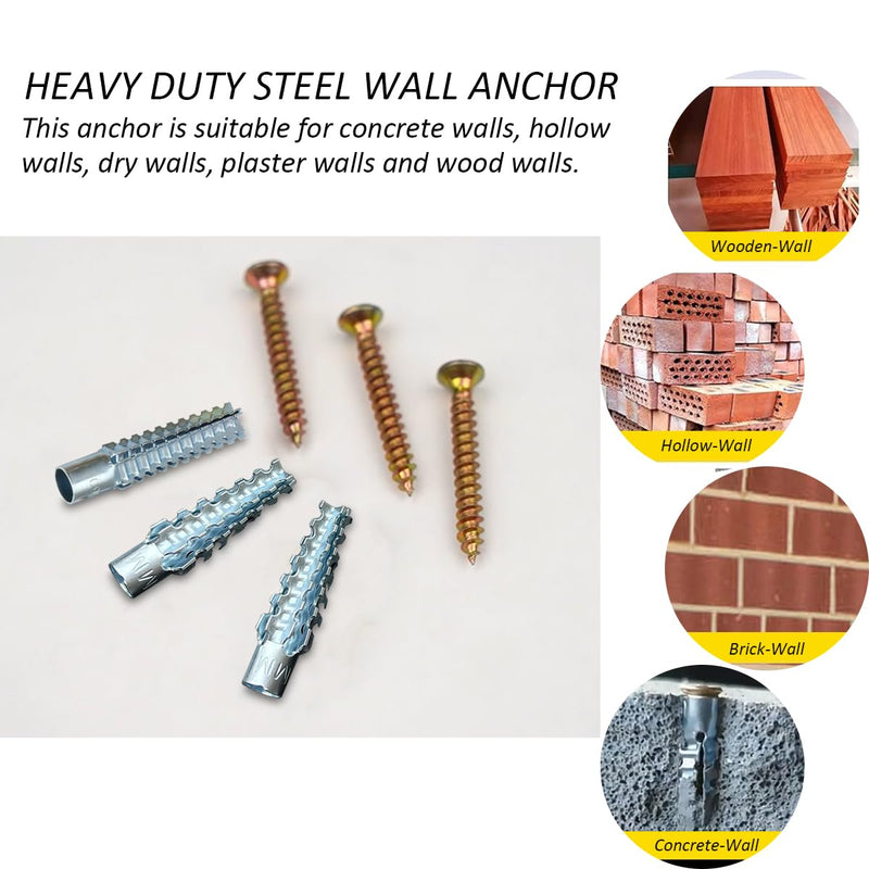 [Australia - AusPower] - 100 Pcs Drywall Anchors (Screws No Included), Expansion Pipe for Hollow Walls Tile,Cement Bolt Expansion Tube,Fixing Stripped Screw Holes(M8*32) 8*32 silver 100 