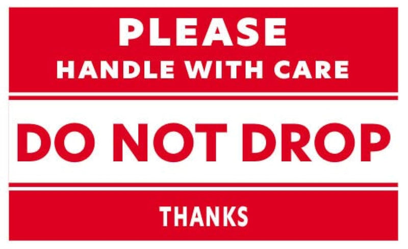 ChromaLabel 3 x 5 Inch Handle with Care Imprinted Shipping Handling Labels, 100 Roll 3" x 5" 100/Roll