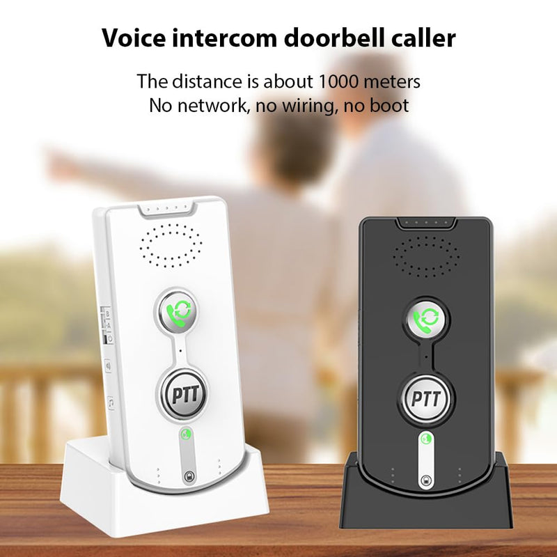 [Australia - AusPower] - 2Pcs Intercoms Wireless for Home Voice Bidirectional Caller Home Ultra Long Distance Portable Wireless Voice Interphone Elderly Caller Room to Room Communication Intercom Two Way Ringtone Call White 