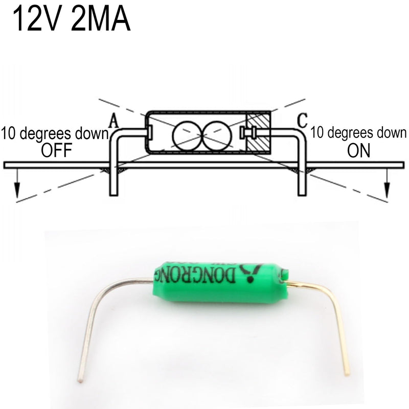 RUNCCI-YUN Tilt Sensor Angle Sensor Vibration Sensor Ball Switch 12V 2MA SW-200D Metal Ball Tilt Shake Trigger Switch for Arduino Smart Car (Green) Pack of 20
