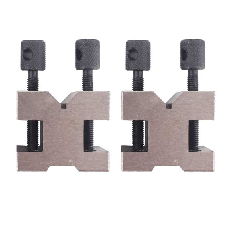 [Australia - AusPower] - waltyotur V Block Set with Clamp Hardened Steel 90 Degree Angle Precision V Block Set 1-3/8 x 1-3/8 x 1-3/16 Multi-Use Gauge Gage Machinist Tool with Box 