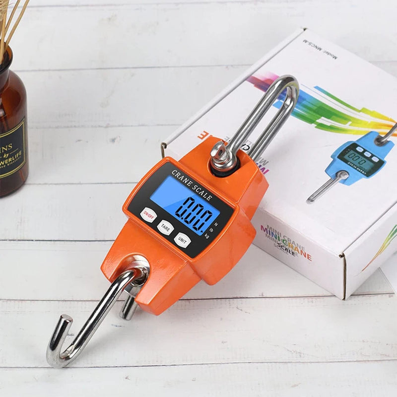 Hanging Scales 300 kg 660 lbs, Digital Hanging Scales Electronic Crane Scales with Accurate Reload Spring Sensor & LCD Display, Mini Portable Scales with Hooks for Farm, Factory, Hunting