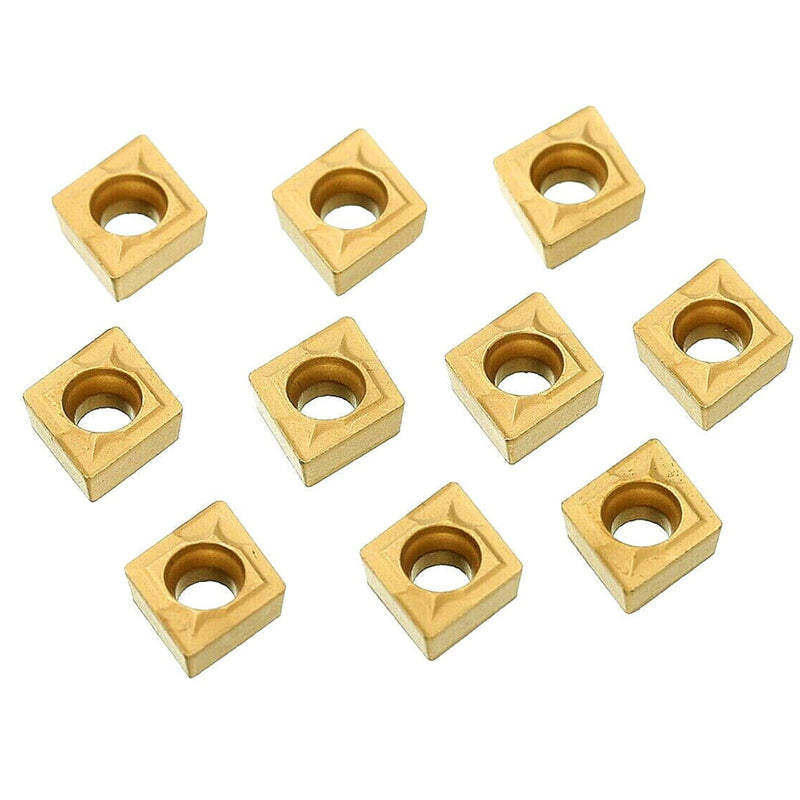 [Australia - AusPower] - SixBuys 10 Pcs CCMT 21.51/CCMT 060204 US735 Carbide Turning Inserts for Machining Steel Parts and Stainless Steel,Mutilayer Coated CNC Lathe Inserts for Lathe Turning Tool Holder Cut Off Tools 